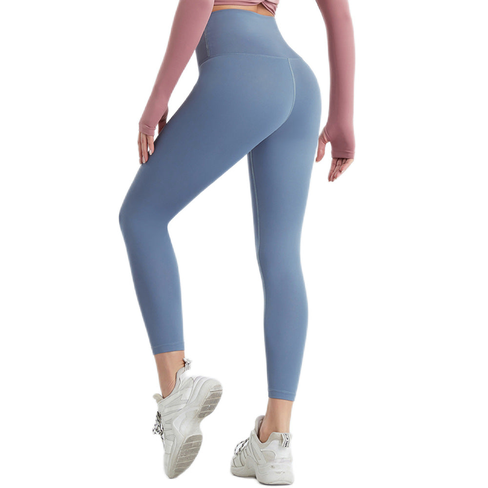 Sports Tights Women High Waist Quick Drying Yoga Pants Running Nude Feel Hip Lifting Fitness Trousers