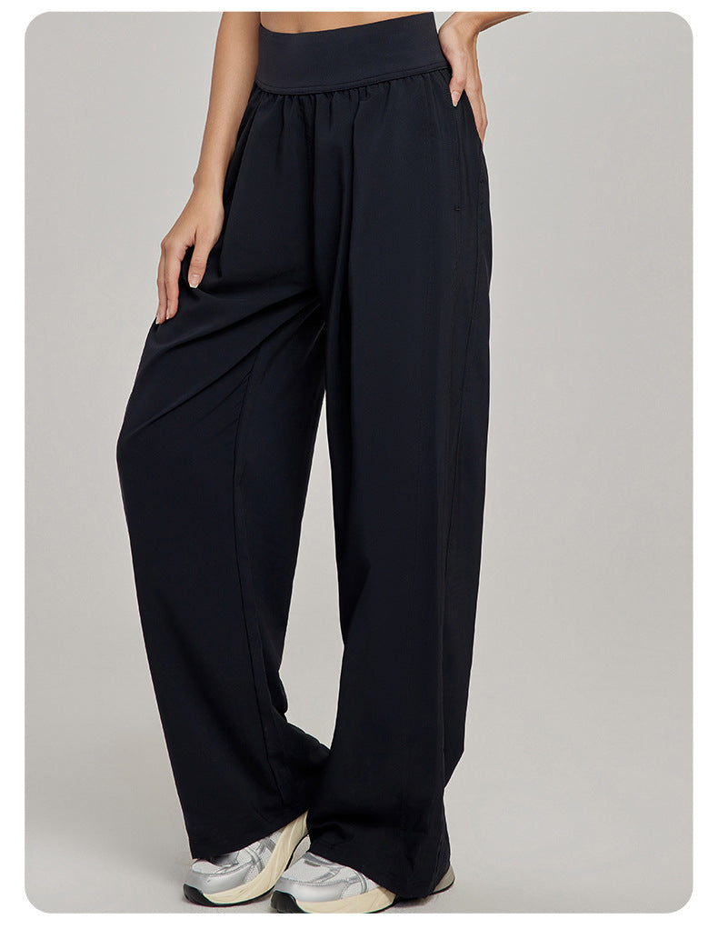 High Waist Figure Flattering Straight Leg Pants Casual Women Loose Slim Fit Wide Leg Track Pants Straight Fitness Yoga Trousers
