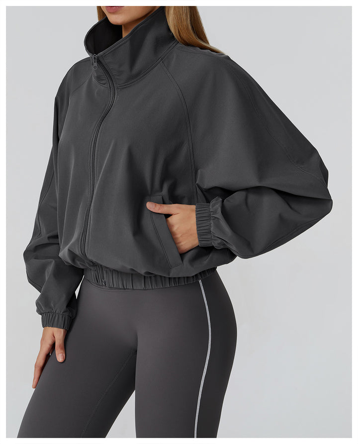 Sports Jacket Women Zipper Windproof Outdoor Running Workout Long Sleeve Yoga Clothes Coat