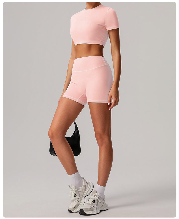 Quick Drying Nude Feel Yoga Shorts Hip Lifting Running Fitness Shorts Tight High Waist Outdoor Exercise Shorts Women