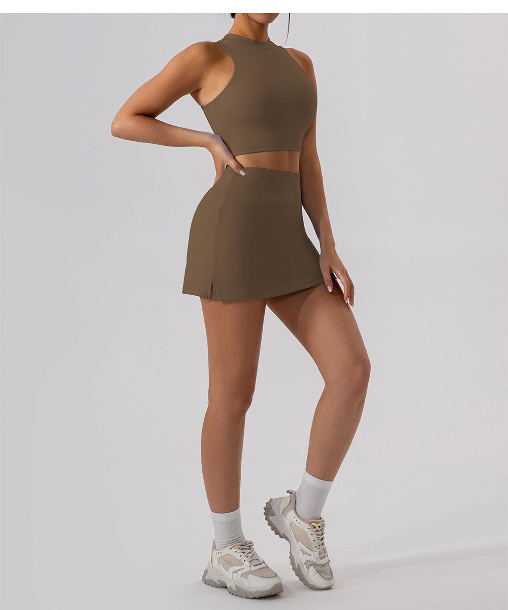 Sexy Sexy Tight Sheath Short Skirt Set Vest Slim Fit Sports Casual Set for Women