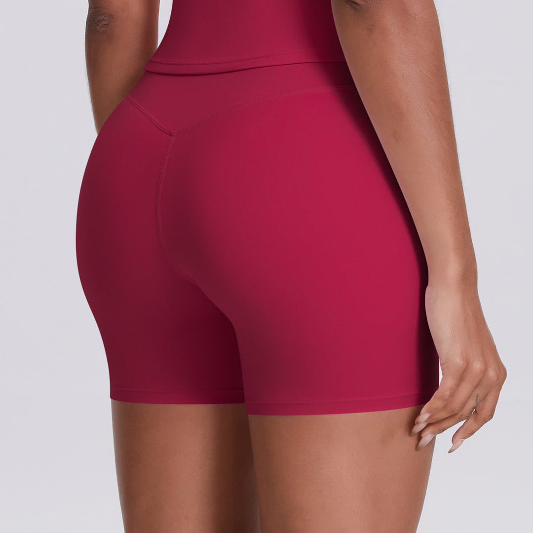 Cross High Waist Yoga Shorts Tight Nude Feel Peach Hip Lifting Sport Shorts Women Outer Wear Fitness Yoga Pants