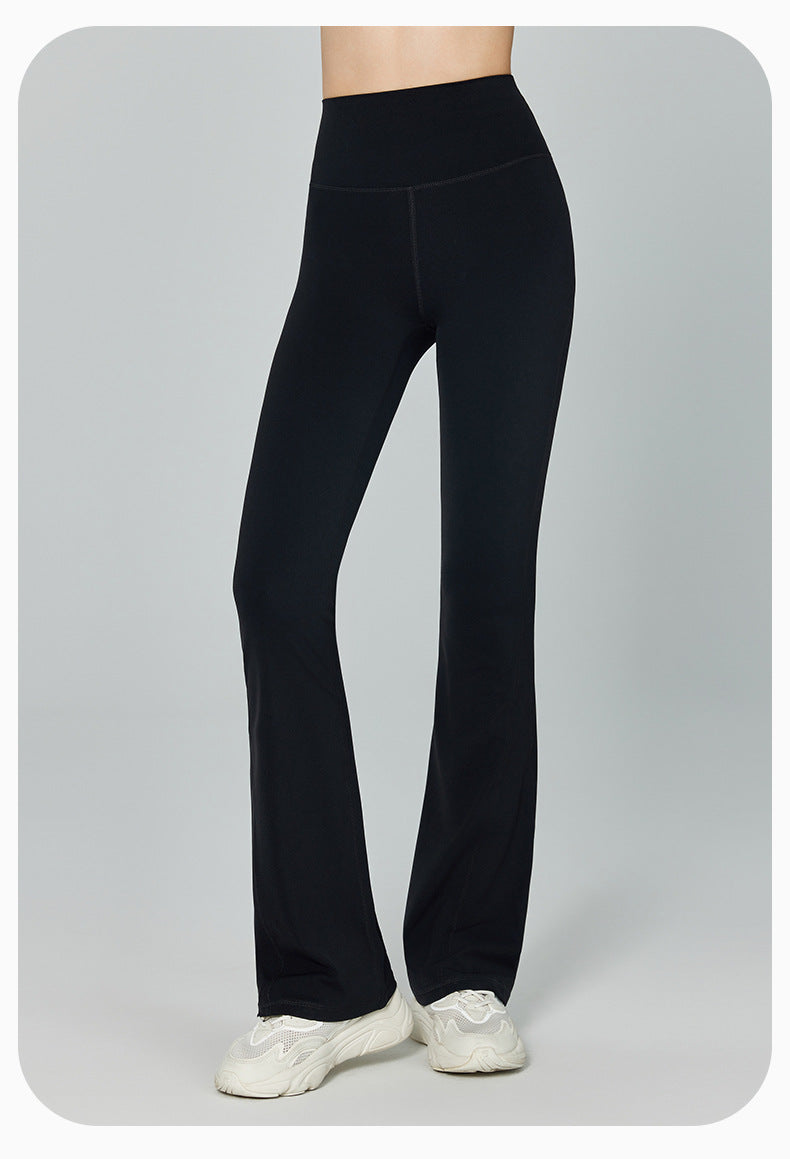 Thin Gao Shi Line Yoga Trousers Women High Waist Hip Lift Fitness Bell Bottom Pants Slim Slimming Wide Leg Pants Outer Wear