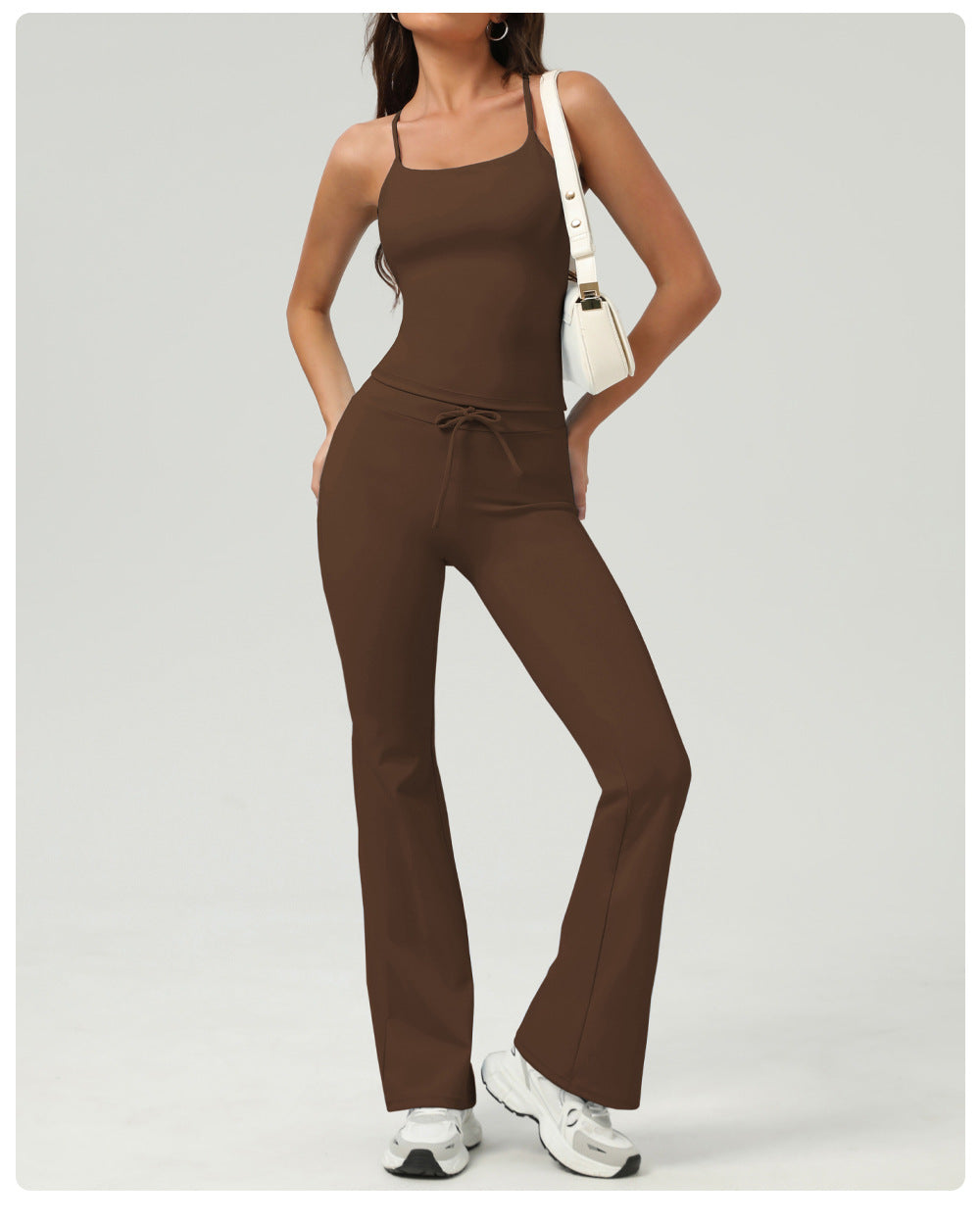 Peach Hip Raise Yoga Bell-Bottom Pants Fitness Sports Wide Legs Bootcut Trousers High Waist Drawstring Quick Drying Yoga Pants Women