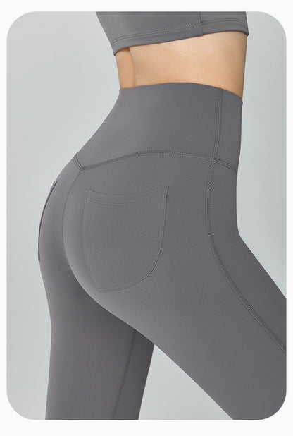 Thin Gao Shi Line Yoga Trousers Women High Waist Hip Lift Fitness Bell Bottom Pants Slim Slimming Wide Leg Pants Outer Wear