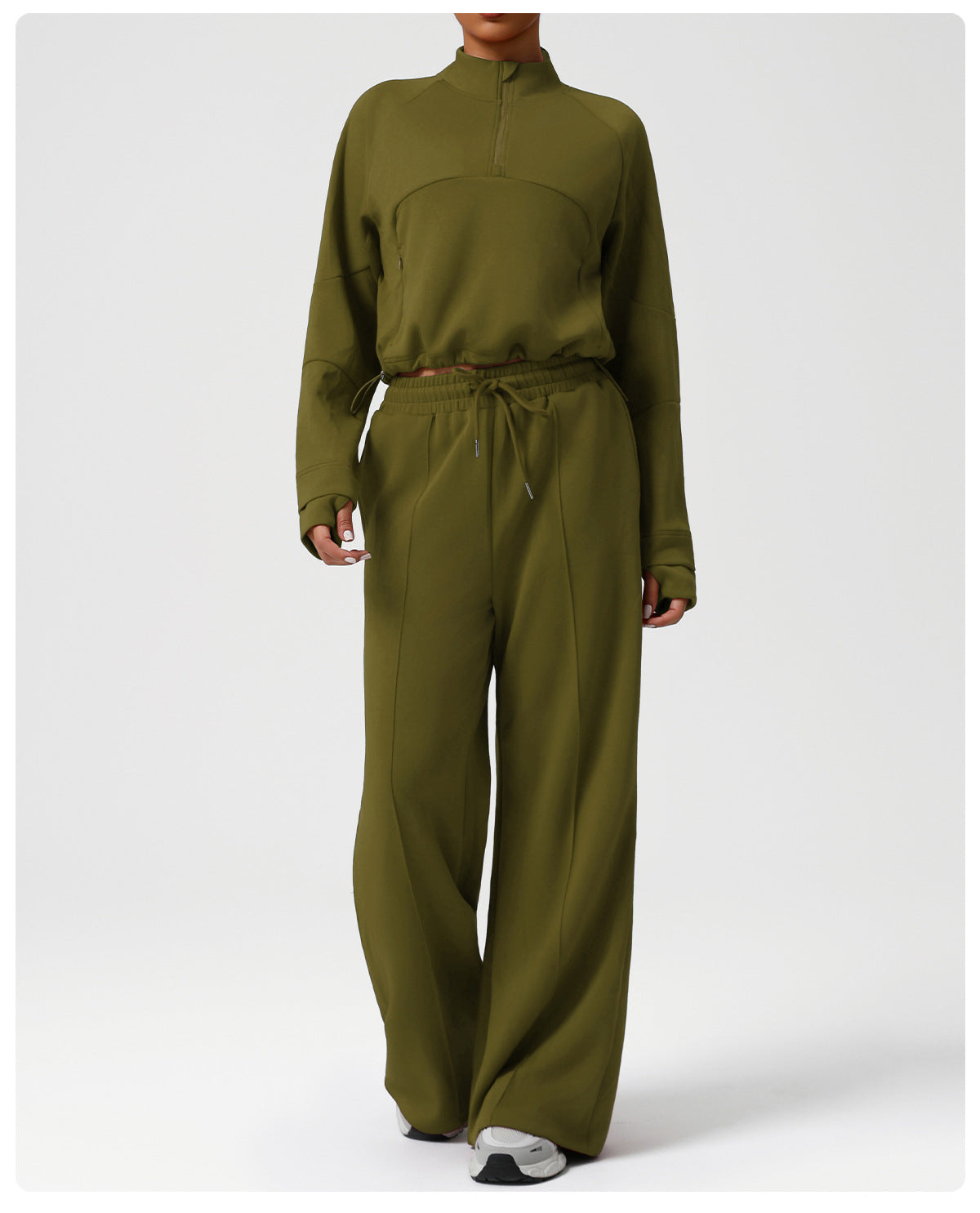 High Waist Drawstring Exercise Casual Pants Autumn Winter Yoga Wide Leg Pants Fashionable All Match Loose Casual Pants