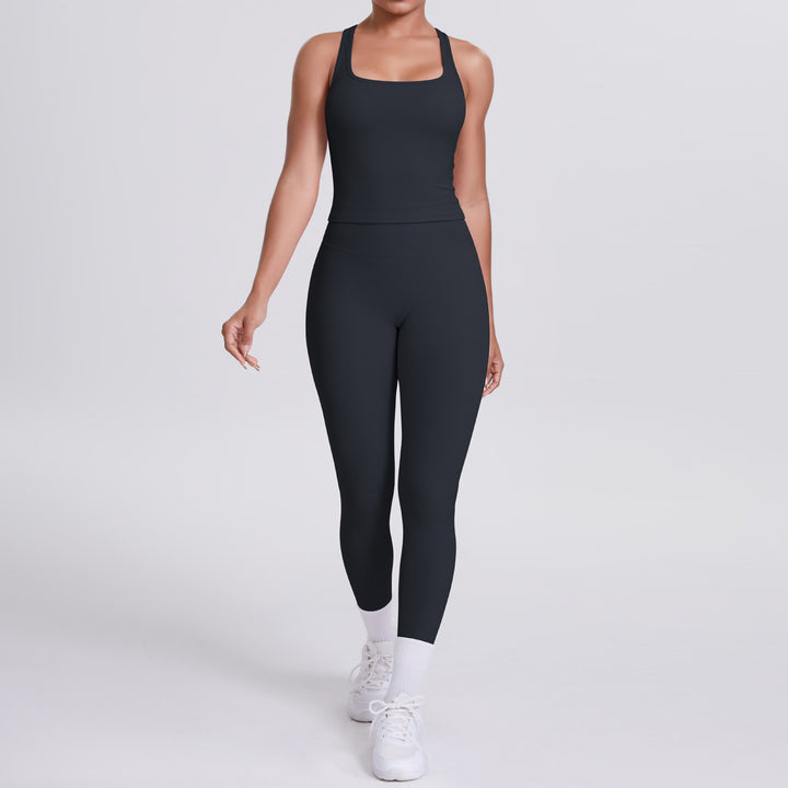 Brushed H Shaped Beauty Back Sports Vest Pants Tight Quick Dry Casual Running Fitness Yoga Wear Women