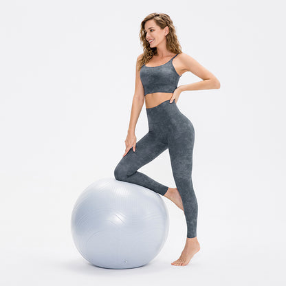 Printed Yoga Bra Women High Elastic Running Sports Underwear with Chest Pad Double Sided Nude Feel Workout Clothes Vest