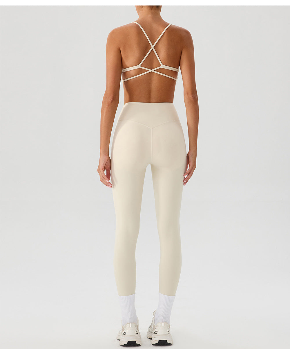 Nude Feel Yoga Pants Women Breathable Quick Drying Running Trousers Tight High Waist Hip Lifting Peach Exercise Workout Pants
