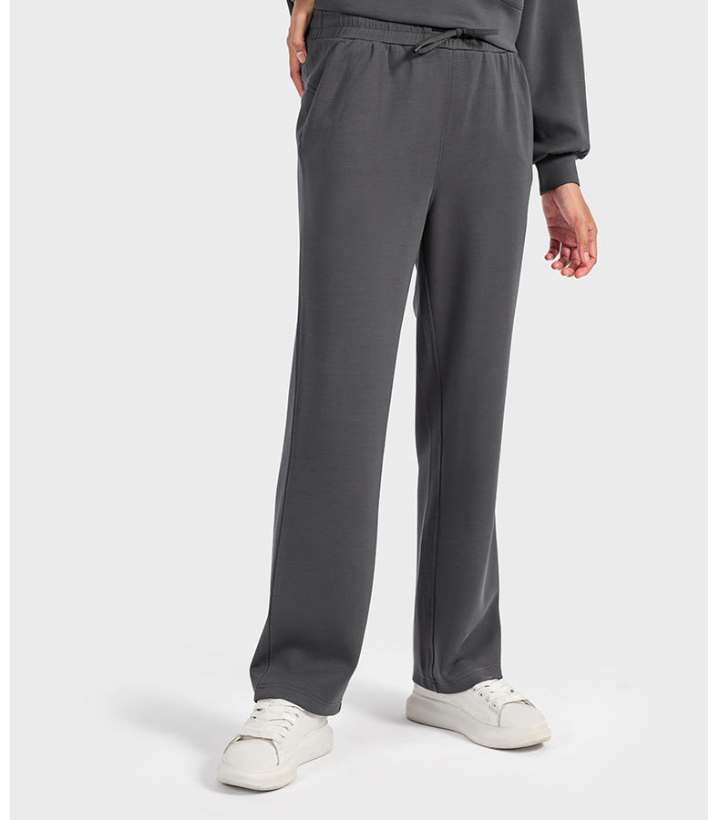 Autumn Winter Air Layer Skin Friendly Casual All Match Track Sweatpants Quick Drying Loose Drooping Straight Sports Pants Women