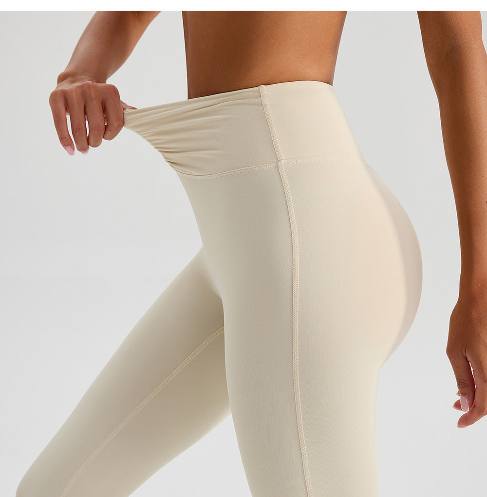 Nude Feel Yoga Pants Women Breathable Quick Drying Running Trousers Tight High Waist Hip Lifting Peach Exercise Workout Pants