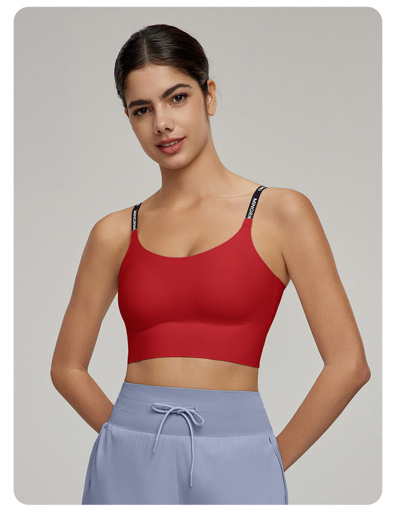 Medium Tenacity Sports Underwear Women One Piece Fixed Cup Yoga Bra Sports Running Workout Beauty Back Bra