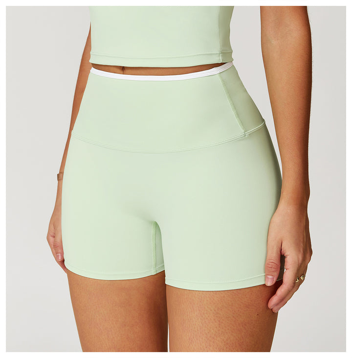 Sollinarry Nude Feel Yoga Shorts Tight High Waist Quick Drying Shorts Sports Running Workout Shorts