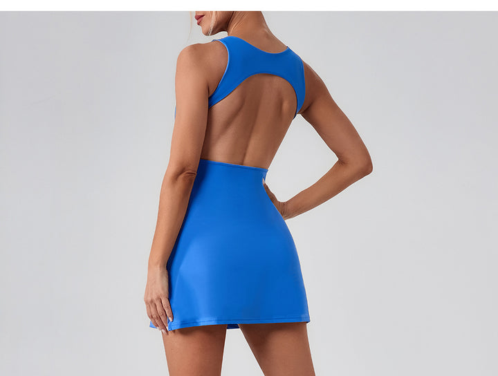 Arrival Running Jumpsuit Fitness Yoga Tennis Backless Anti Exposure Bottoming Quick Drying Sports Dress