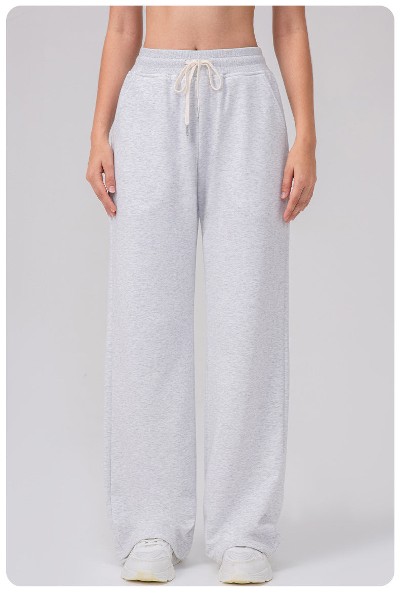 Autumn Winter Track Pants Women High Waist Drawstring Wide Leg Pants Loose Casual Yoga Workout Running Pants