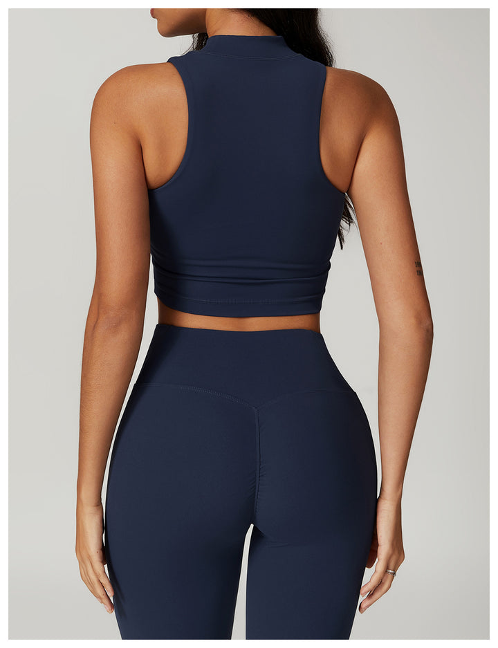 Sollinarry Shock Absorbing High-Strength Quick Drying Sports Vest Naked Women Sense Skinny Yoga Clothes Running Fitness Top