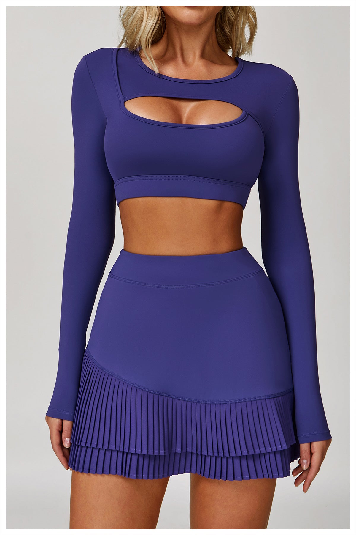 Tight Yoga Long Sleeve Shockproof Sports Hollow Out Cutout T shirt Running Workout Yoga Top