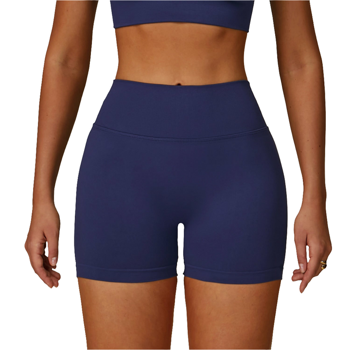 Sollinarry Seamless Knitted Tight Yoga Shorts Women V Shaped Waist Outer Wear Running Sports Quick Drying Fitness Pants
