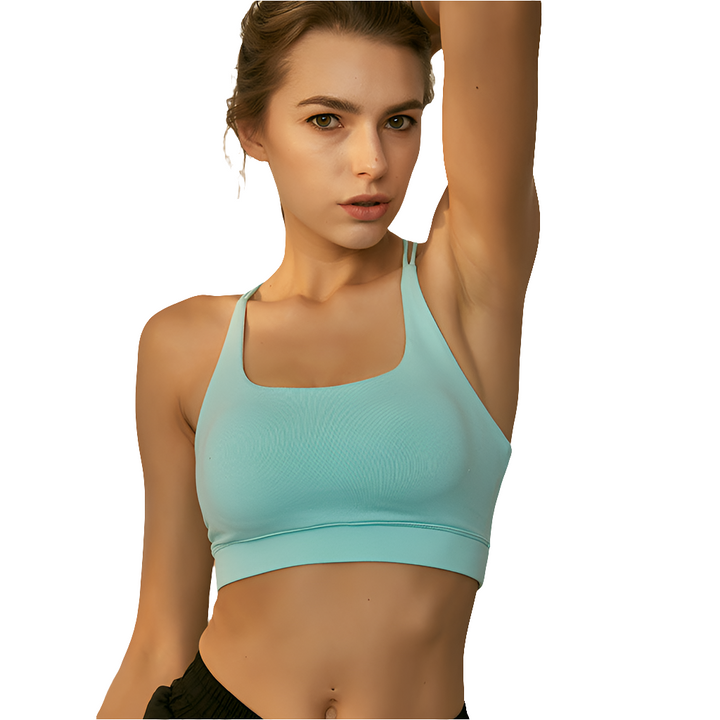 Back Criss Cross Hollow Out Cutout Breathable Sports Bra Underwear Yoga Exercise Vest Women