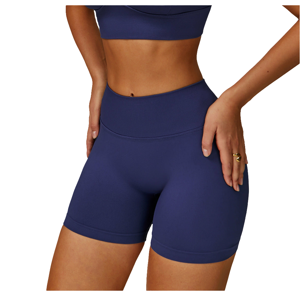 Sollinarry Seamless Knitted Tight Yoga Shorts Women V Shaped Waist Outer Wear Running Sports Quick Drying Fitness Pants