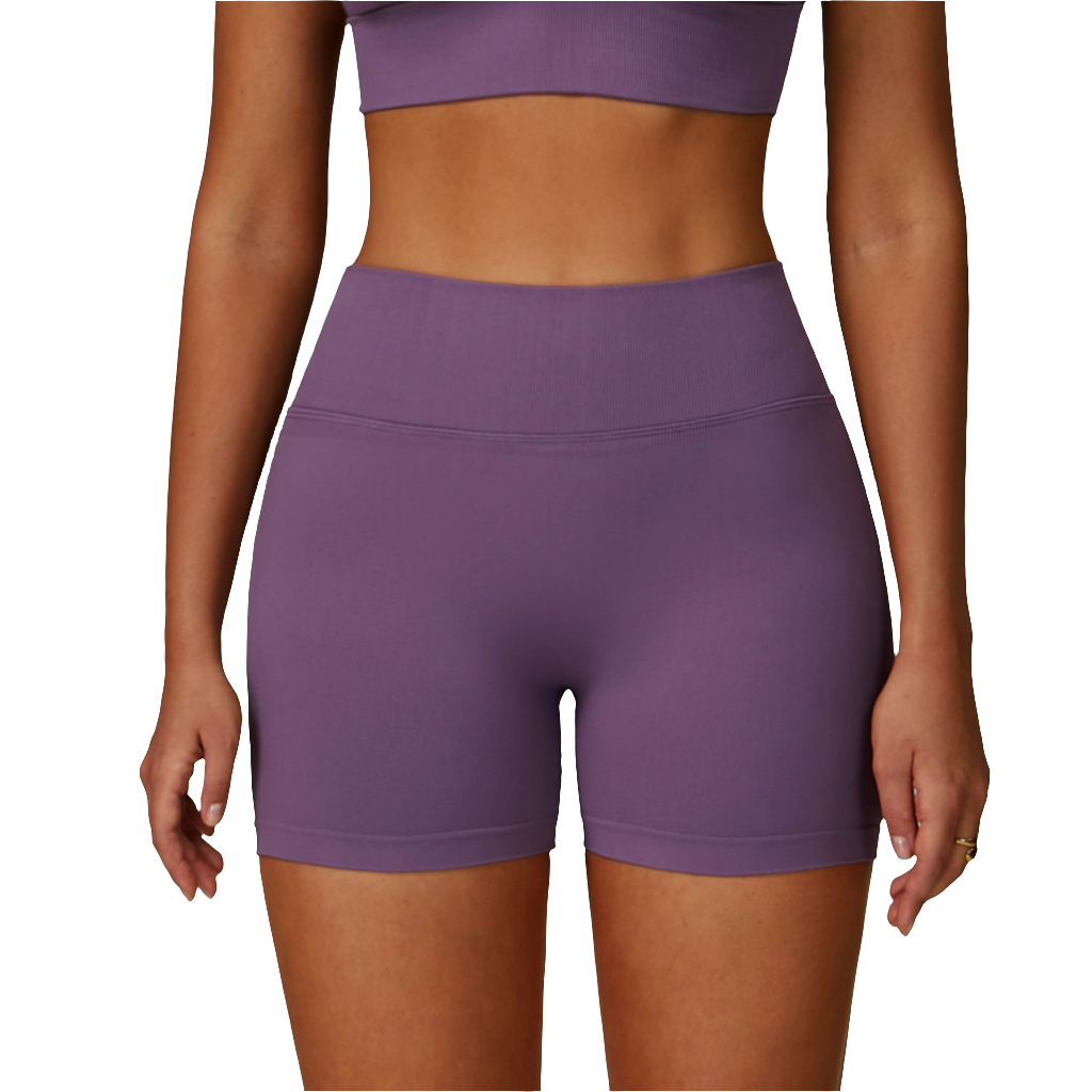 Sollinarry Seamless Knitted Tight Yoga Shorts Women V Shaped Waist Outer Wear Running Sports Quick Drying Fitness Pants