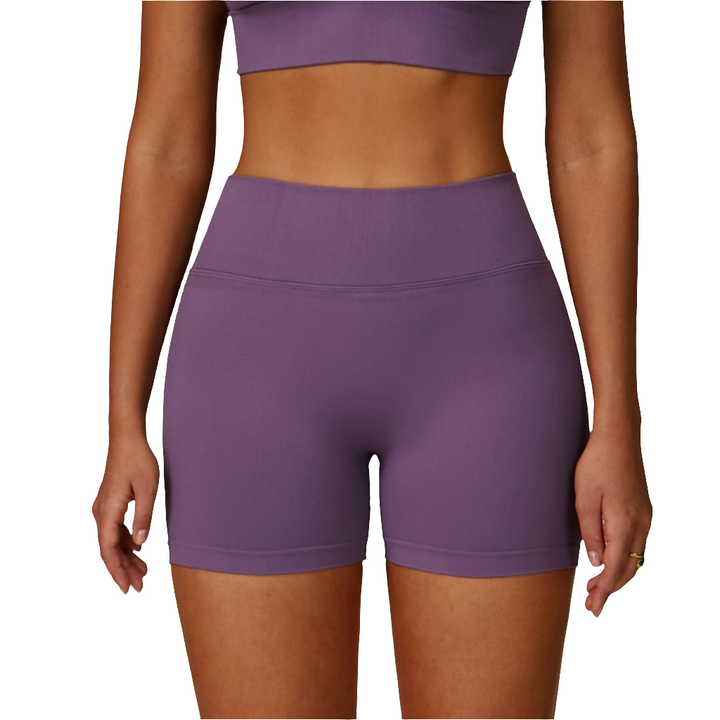 Sollinarry Seamless Knitted Tight Yoga Shorts Women V Shaped Waist Outer Wear Running Sports Quick Drying Fitness Pants